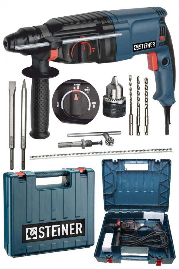STEİNER Germany Technology 3000 Watt Darbeli Matkap Kırıcı Delici Hilti + 1 Adet Mandren + 5 Adet Uç ürün görseli 1