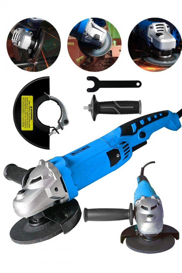 STEİNER Alman 3000 W 6 Kademe Devir Ayarli Sjs Metal Şanzıman Demir Metal Kesme Taşlama Makinesi 125 Mm ürün görseli 1