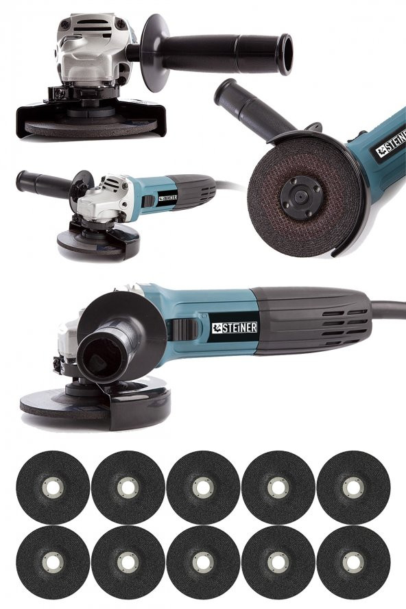 STEİNER Alman 3000 Watt Professional 125 Mm Sjs Metal Şanzuman Avuç Içi Taşlama Makinesi + 10 Adet Taş ürün görseli 1