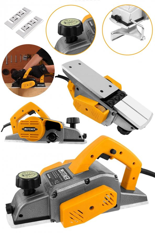 STEİNER Alman 4200 W Bakır Sargı Metal Şanzıman Motor Korumalı Çift Bıçaklı Planya Rende Makinesi + 2 Bıçak ürün görseli 1