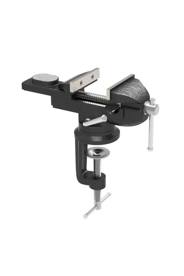 STEİNER Alman 60 mm Dönerli Örslü Özel Alaşımlı Paslanmaz Dövme Çelik Mini Masa ve Tezgah Mengenesi Siyah ürün görseli 1