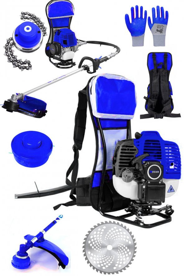 STEİNER Alman Turbo M 9003 Sırt Tipi Benzinli Motorlu Çalı Çim Ot Biçme Tırpanı Makinesi ürün görseli 1