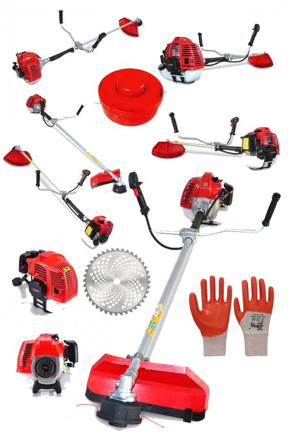 STEİNER Alman Turbo 9200 Yan Tipi Benzinli Motorlu Ot Çim Tırpanı Çalı Biçme Makinesi Tırpanı Kırmızı ürün görseli 1