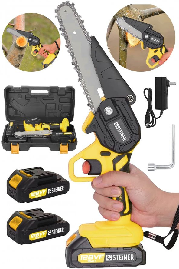 STEİNER Alman 128 Vf 10 Ah Çelik Şanzuman Akülü Dal Kesme Budama Testere Bıçkı Makinesi 15 Cm ürün görseli 1