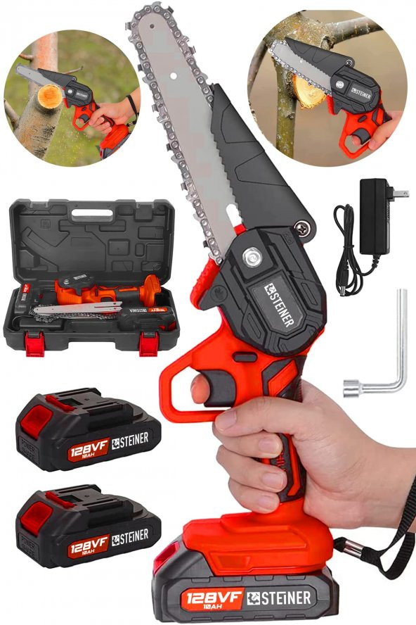 STEİNER Alman 128 Vf 10 Ah Çelik Şanzuman Akülü Dal Kesme Budama Testere Bıçkı Makinesi 15 Cm ürün görseli 1