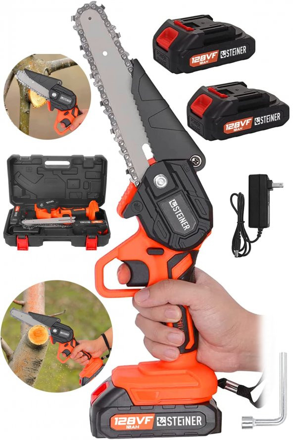 STEİNER Alman 128 Vf 10 Ah Çelik Şanzuman Akülü Dal Kesme Budama Testere Bıçkı Makinesi 15 Cm ürün görseli 1