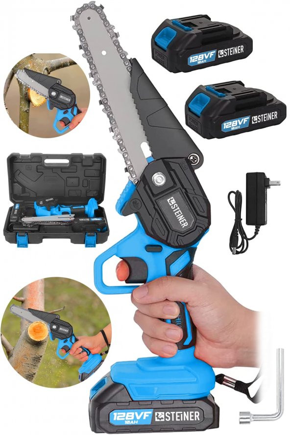 STEİNER Alman 128 Vf 10 Ah Çelik Şanzuman Akülü Dal Kesme Budama Testere Bıçkı Makinesi 15 Cm ürün görseli 1