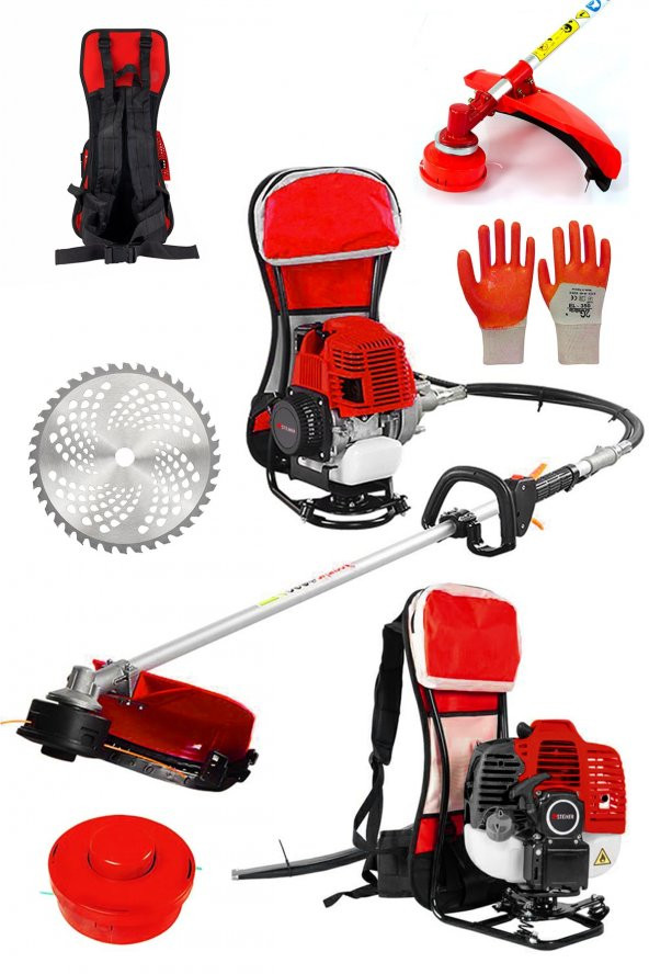 STEİNER Turbo 9003 Sırt Tipi Benzinli Motorlu Çalı Çim Ot Biçme Tırpanı Makinesi ürün görseli 1
