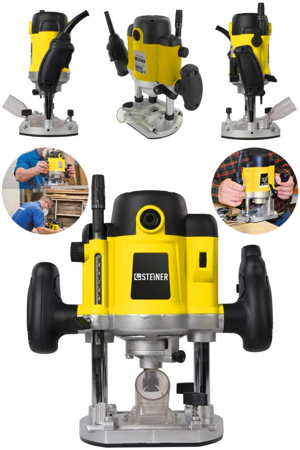 STEİNER Alman Yellow 4000 Watt Devir Ayarlı Metal Şanzuman Profesyonel Freze Formika Makinası 8 Mm Pens ürün görseli 1