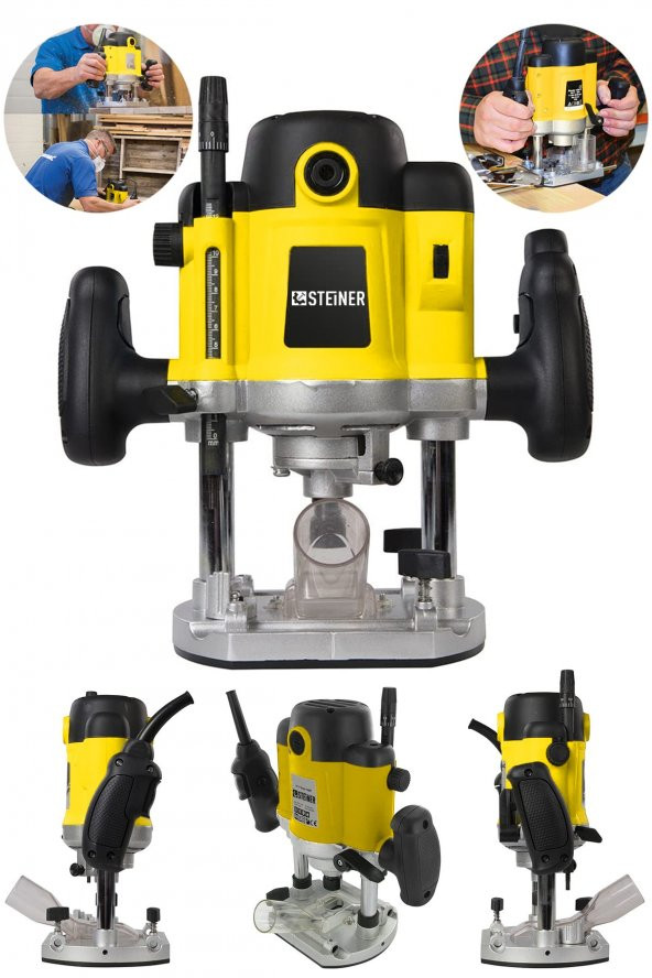 STEİNER Alman Gt-yellow 4000 Watt Profesyonel Devir Ayarlı Freze Formika Makinası Metal Şanzuman 8 Mm Pens ürün görseli 1