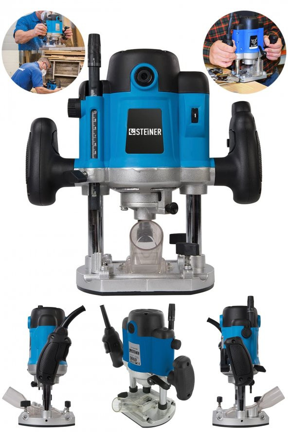 STEİNER Alman Gt-blue 4000 Watt Profesyonel Devir Ayarlı Freze Formika Makinası Metal Şanzuman 8 Mm Pens ürün görseli 1
