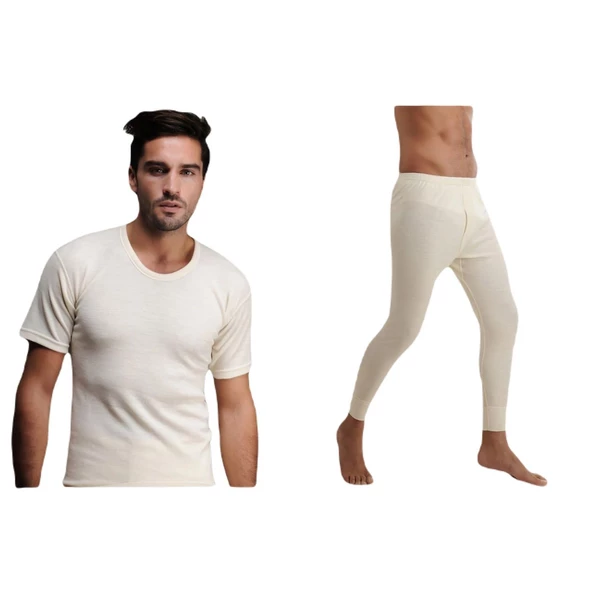 HASYÜN ERKEK KISA KOLLU İÇLİK TAKIM %75 YÜN ürün görseli 1