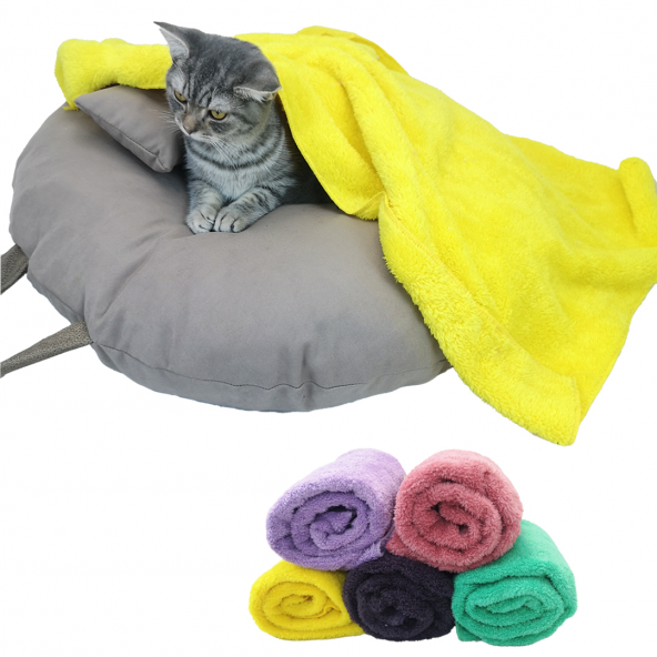 Pelüş Kedi Köpek Yatağı Battaniyesi Evcil Kedi Minderi Kedi Evi K ürün görseli 1