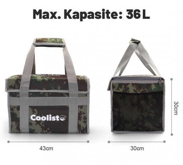 Coolist CL36C 36 Litre Katlanabilir Termos Bez Çanta / Buzluk - Resim 8
