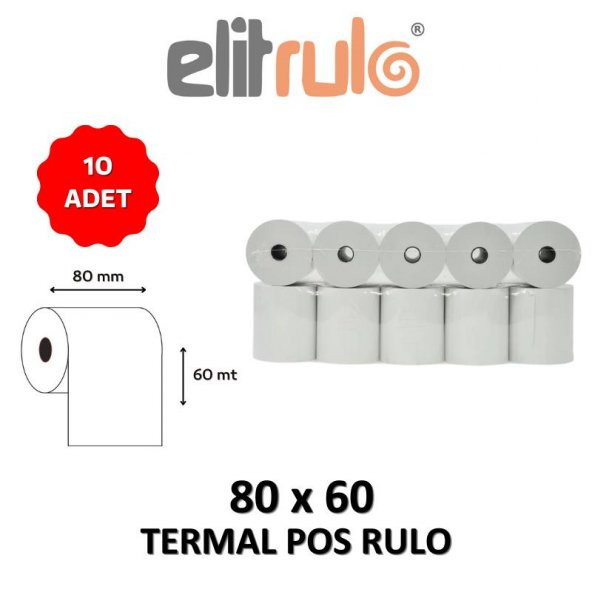 Elitrulo Termal Pos Rulo 80mm x 60mt - 10 Adet ürün görseli 1