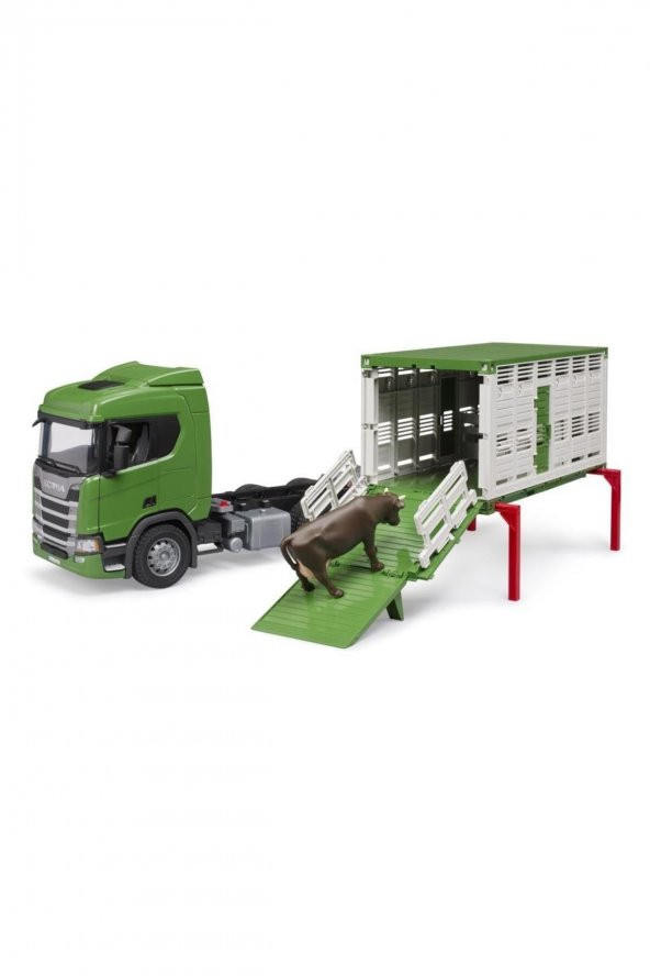 Bruder 03548 Hayvan Nakil Aracı Yeşil - Resim 8