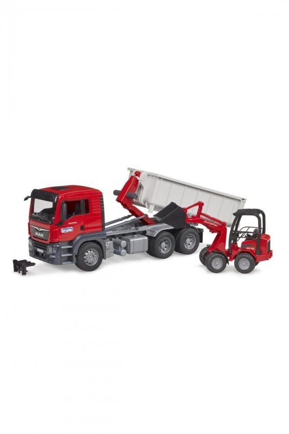 BRUDER 03767 MAN TGS DAMPERLi KAMYON VE SHAFFER YÜKLEYİCİ ürün görseli 1