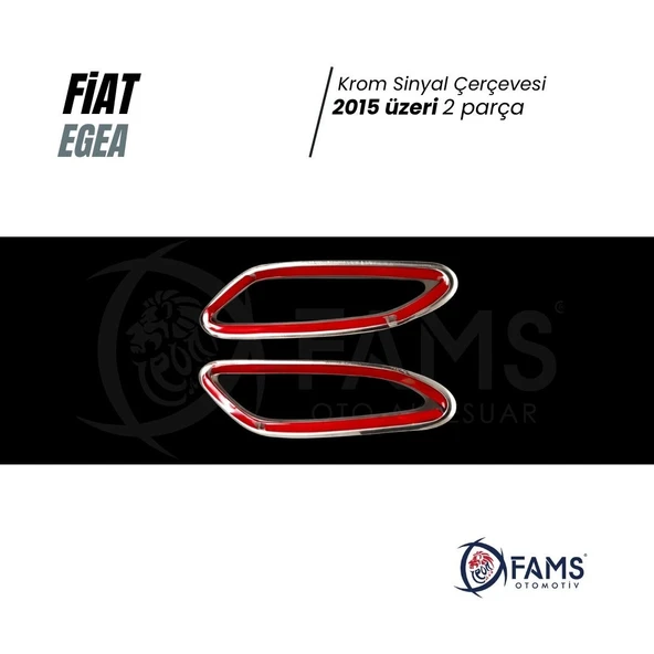 Fiat Egea Krom Sinyal Çerçevesi 2 Parça 2015 Üzeri Paslanmaz Çelik - Resim 2