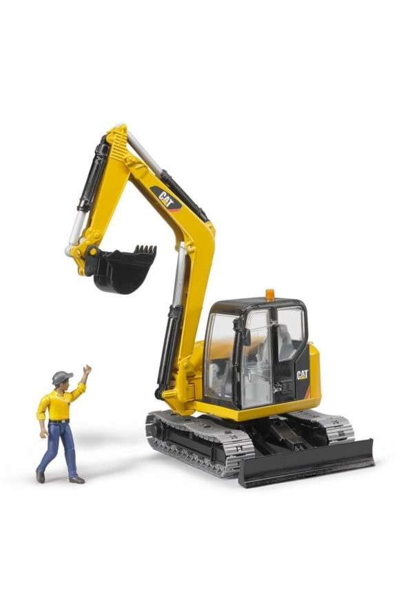 Bruder Cat Mini Ekskavatör Ve İnşaat İşçisi 02466 - Resim 3