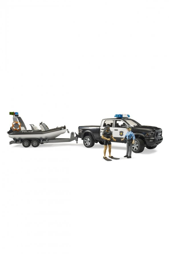 BRUDER 02507 ZODYAK VE POLİS ARACI RÖMORKLU 2 FİGÜR ürün görseli 1