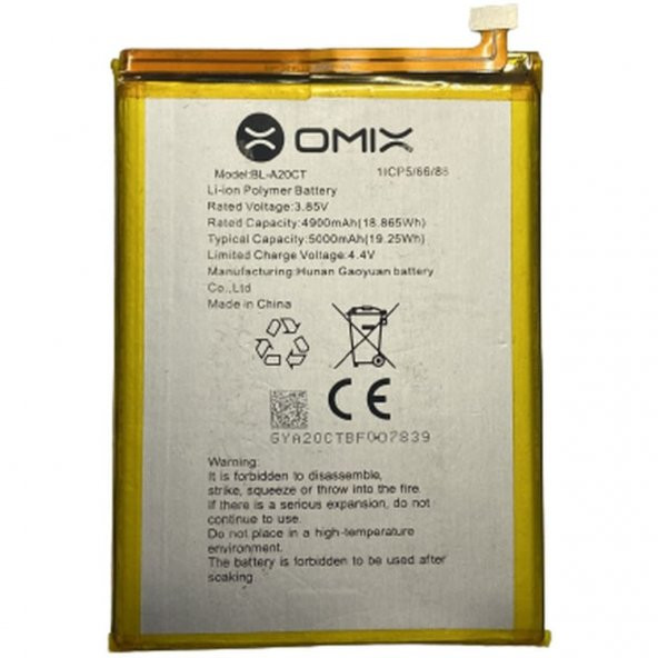 Omix X400 Pil Batarya 5000 Mah Bl-a20ct ürün görseli 1