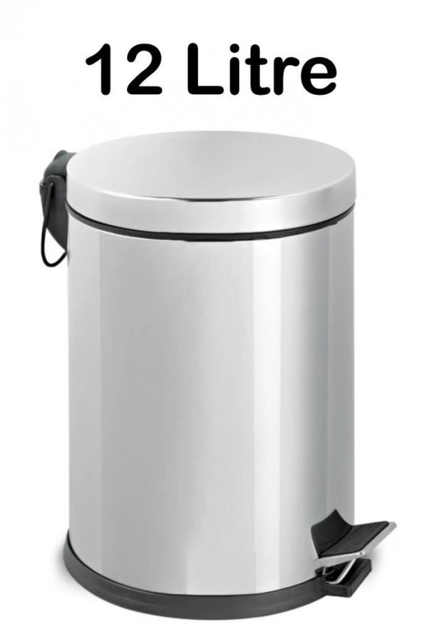 Paslanmaz Çelik 12 Litre Pedallı İç Kovalı Çöp Kovası ürün görseli 1
