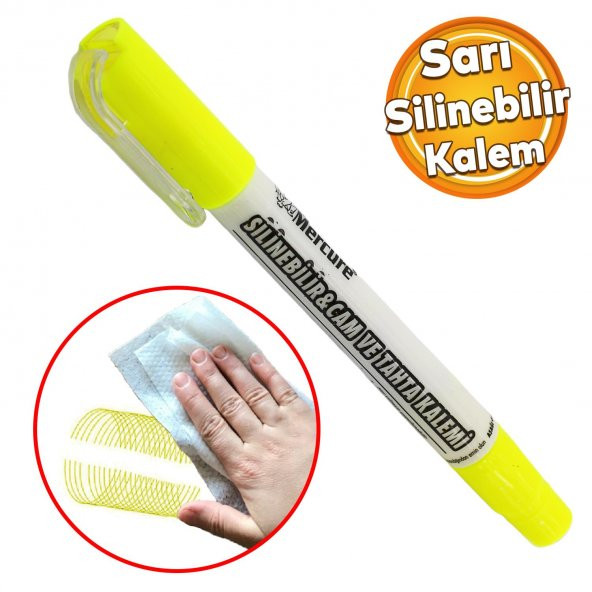 Silinebilir Tebeşir İşaretleyici Mercure Sarı Kalem Metal Plastik Cam Ahşap Yüzey Yağlı Boya Uç ürün görseli 1