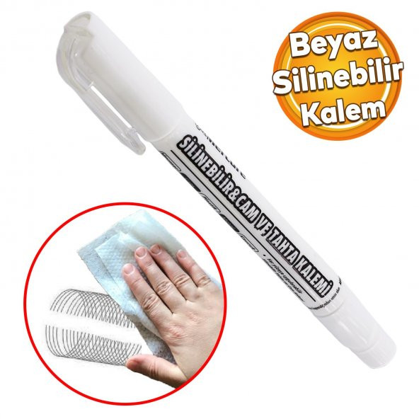 Silinebilir Tebeşir İşaretleyici Mercure Beyaz Kalem Metal Plastik Cam Ahşap Yüzey Yağlı Boya Uç ürün görseli 1