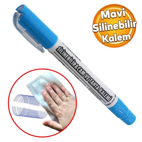 Silinebilir Tebeşir İşaretleyici Mercure Mavi Kalem Metal Plastik Cam Ahşap Yüzey Yağlı Boya Uç ürün görseli 1