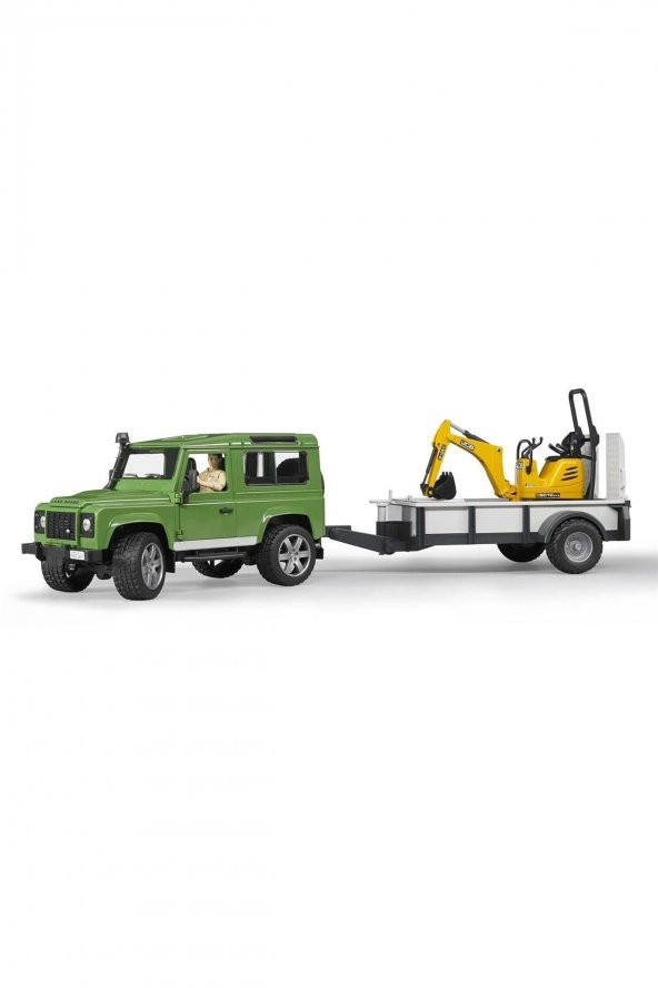 BRUDER 02593 LAND ROVER ARAZİ ARACI & JCB MİNİ KAZICI ürün görseli 1