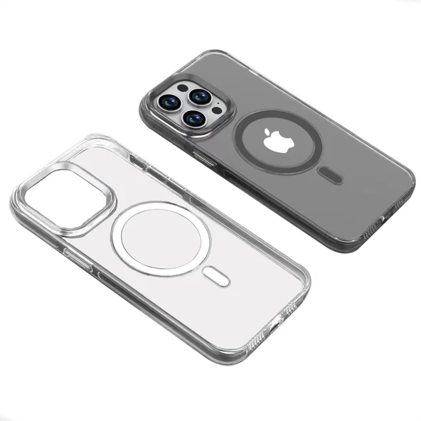 iPhone 15 Pro Kılıf Wireless Şarj Özellikli Şeffaf Efsane Kapak Kılıf ürün görseli 1