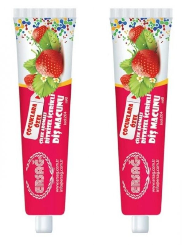 ERSAĞ ÇİLEKLİ DİŞ MACUNU 100 ML 2 ADET ürün görseli 1