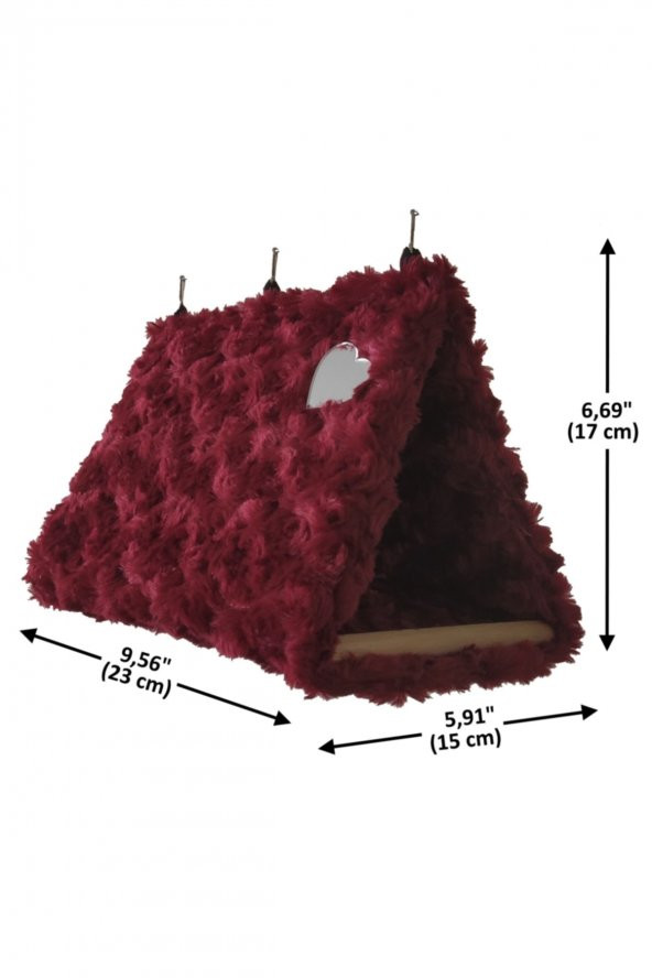 Fluffy Orta Boy Bordo Papağan - Kemirgen Hamağı - Resim 2
