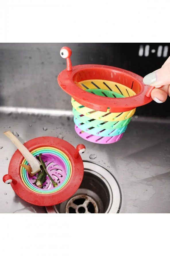 Lavabo Süzgeci Renkli 6 Kademeli Mutfak Gider Lavabo Süzgeci ürün görseli 1