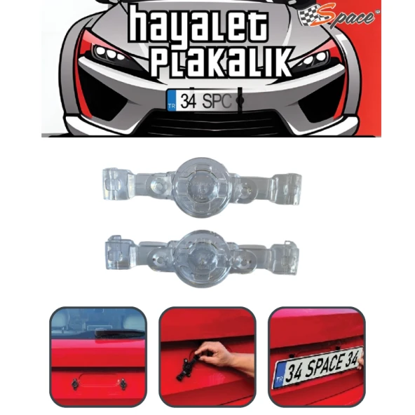 Hayalet plakalık şeffaf polikarbon / DAPLY10 - Resim 2