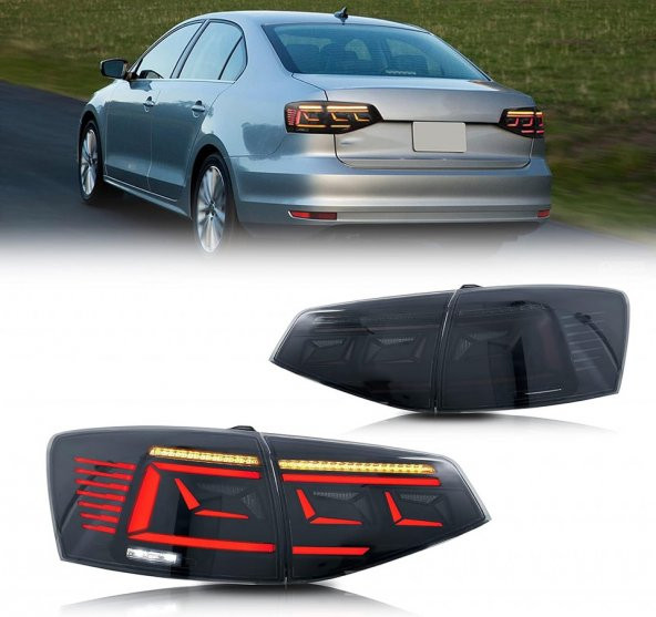 Vw Jetta Ledli Füme Arka Stop Lambası Seti 2015-2018 (Kısmen Hasarlı) ürün görseli 1
