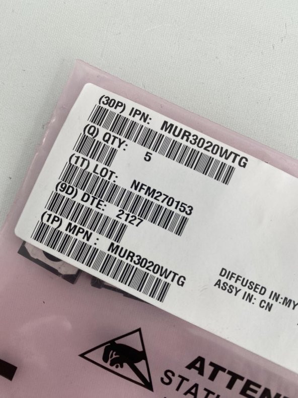 Onsemi MUR3020WTG 200V 30A Redresör 5 Adet - Resim 4