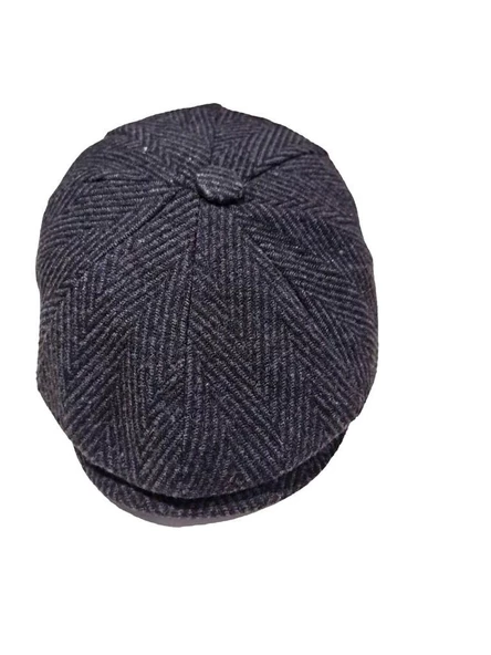 Peaky Blinders Model Sekiz Parçalı Standar Beden Şapka  Koyu Gri ürün görseli 1