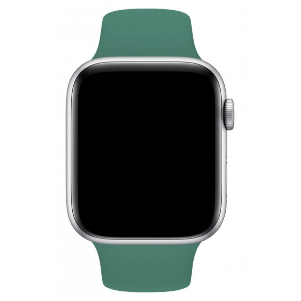 DESİNGSHOP Apple Watch 2 3 4 5 6 7 Se Uyumlu 38 40 41mm A+ Kaliteli Silikon Kordon Koyu Yeşil Renk ürün görseli 1