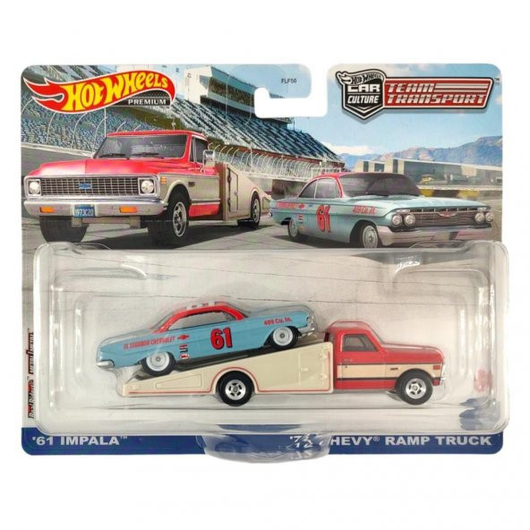 Hot Wheels Premium HKF40 Team Transport 61 Impala  72 Chevy Ramp Truck (#54) ürün görseli 1
