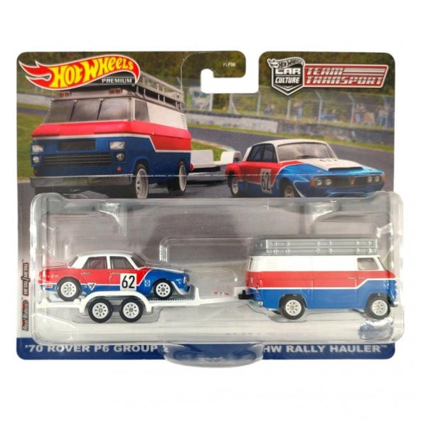 Hot Wheels Premium HKF45 Team Transport 70 Rover P6 Group 2  HW Rally Hauler (#55) ürün görseli 1