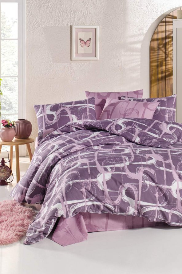 Newhome Ranforce Troy Pembe Çift  Kişilik Nevresim Takımı ürün görseli 1