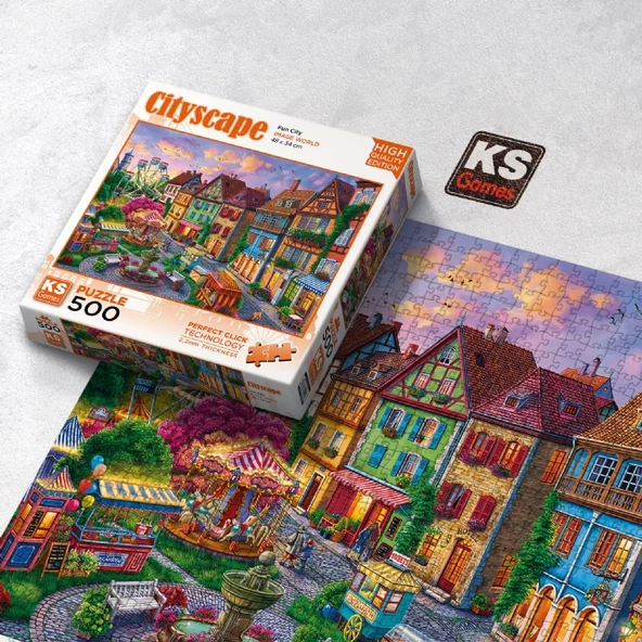 KS Games 500 Parça Eğlence Şehri Puzzle - Resim 3