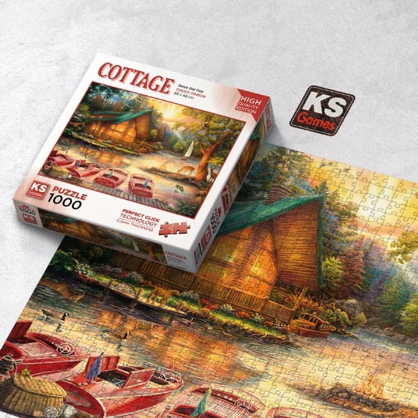 KS Games 1000 Parça Göl Evinde Bir Gün Puzzle - Resim 3