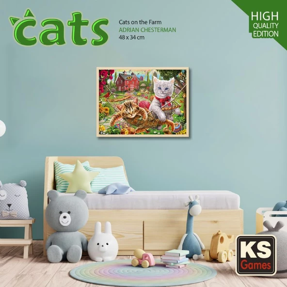 KS Games 500 Parça Çiftlikteki Kediler Puzzle - Resim 4