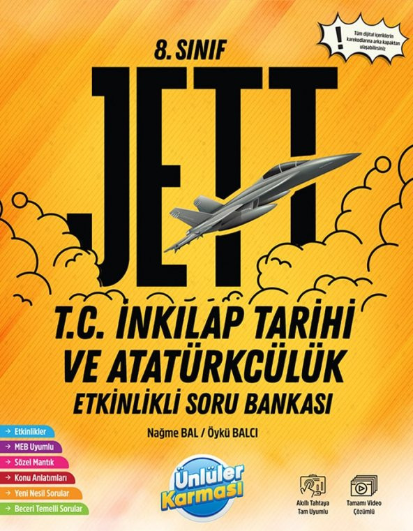 Ünlüler Yayınları 8.SINIF JETT ETKİNLİKLİ SORU BANKALARI T.C.İNKILAP TARİHİ VE ATATÜRKÇÜLÜK ürün görseli 1