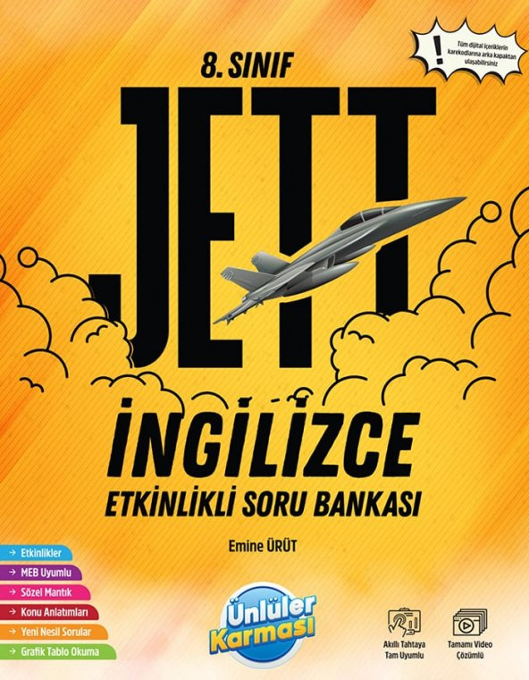 Ünlüler Yayınları 8.SINIF JETT ETKİNLİKLİ SORU BANKALARI İNGİLİZCE ürün görseli 1
