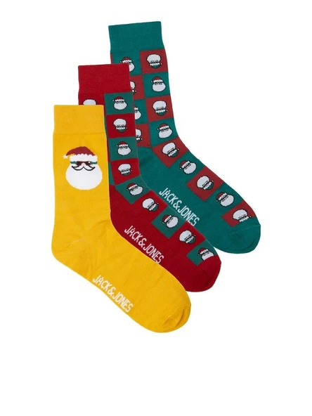 Jack Jones Square Santa 3 Lü Paket Erkek Çorap 12246143 ürün görseli 1