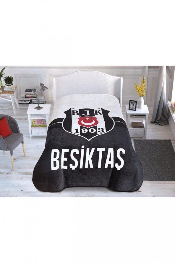 Taç Lisanslı Tek Kişilik Battaniye Beşiktaş 1903 Logo ürün görseli 1