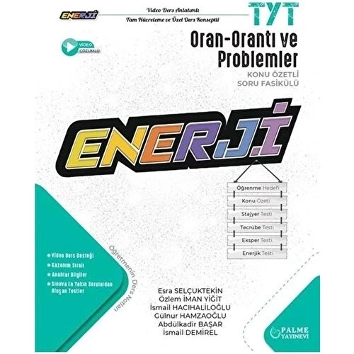 Palme YKS TYT Enerji Oran Orantı ve Problemler Konu Özetli Soru Fasikülü ürün görseli 1